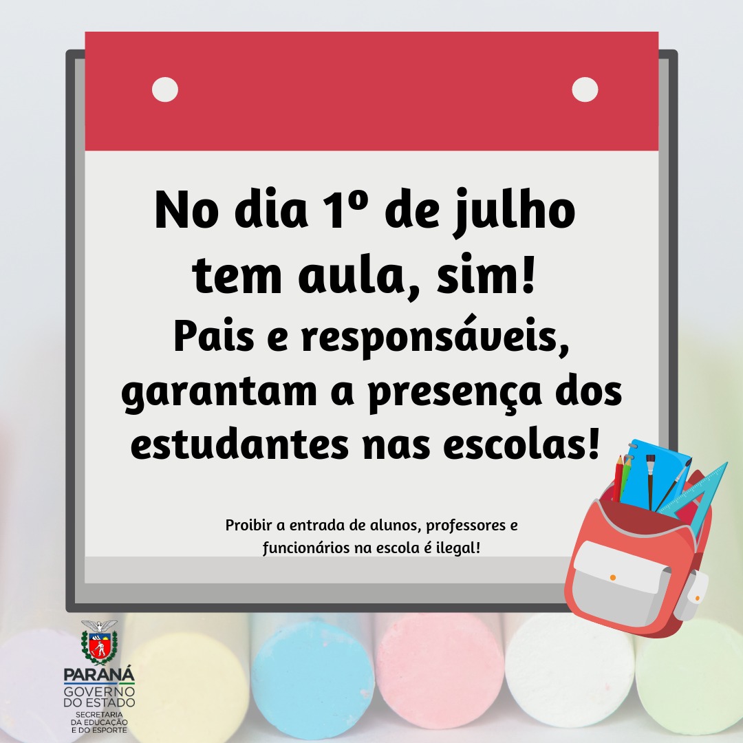 Aula em Julho