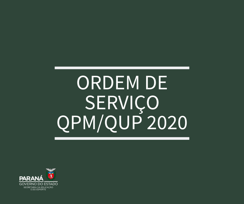 Ordem de Serviço para o ano de 2020