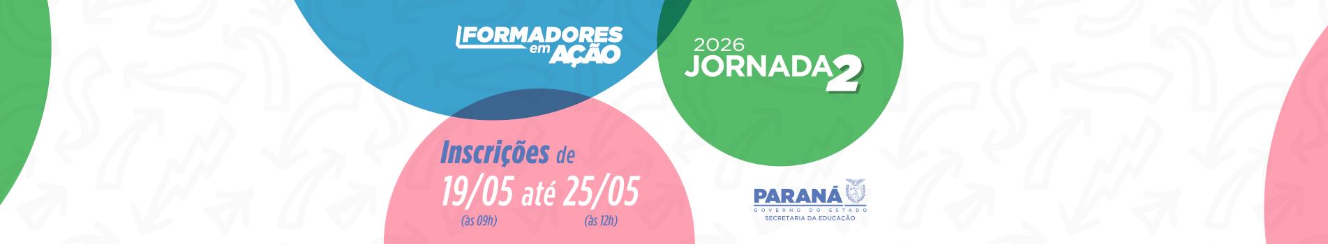 Banner Formadores em Ação 2026 - Jornada 2 - Inscrições
