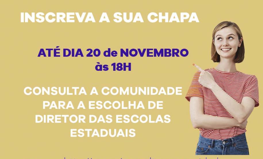 Inscrições de chapa até às 18h de 20/11/2020